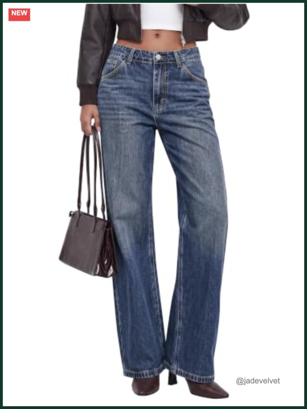 High Rise Straight Leg Jeans Women Wide Leg Denim Pants Stretchy Casual